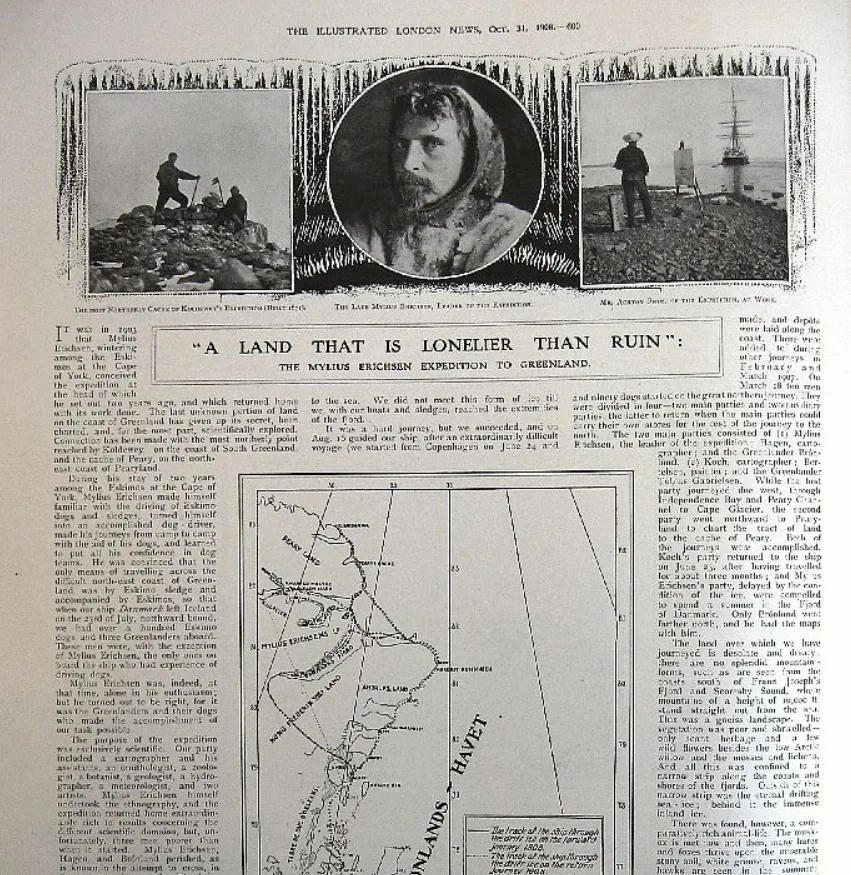 Historic newspaper report on the Greenland expedition